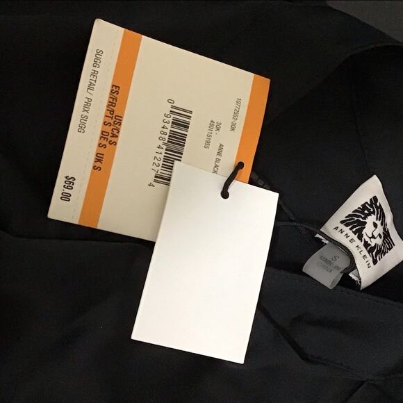 Anne Klein Womens Small Black Sleeveless V-Neck Top Pullover Sheer NWT - Picture 6 of 10